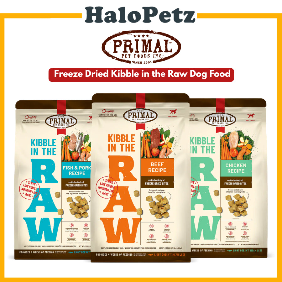 Primal Kibble in the Raw Freeze Dried Dog Food 1.5lbs | Beef Chicken Fish Pork