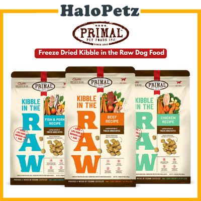 Primal Kibble in the Raw Freeze Dried Dog Food 1.5lbs | Beef Chicken Fish Pork