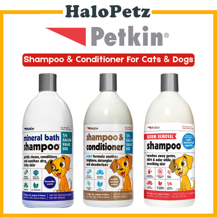 PETKIN Shampoo and Conditioner for Cats & Dogs 1L | Gentle Daily Grooming