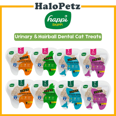 Happi Skippi Just Freeze-Dried Dental Cat Treats 30g | Urinary Health & Hairball Control
