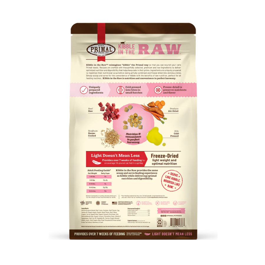 Primal Kibble in the Raw Freeze Dried Cat Food 1.5lbs | Raw Coated Dry Cat Food