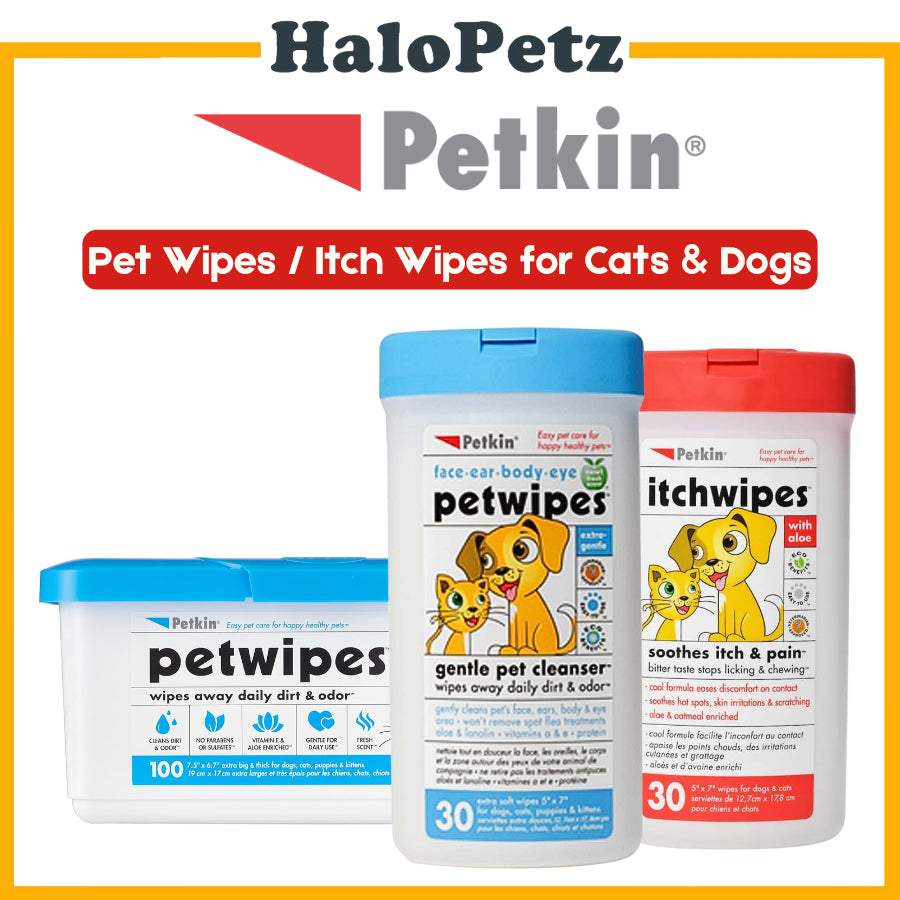 PETKIN Itch Wipes for Dogs & Cats | Soothing Anti-Itch Pet Wipes