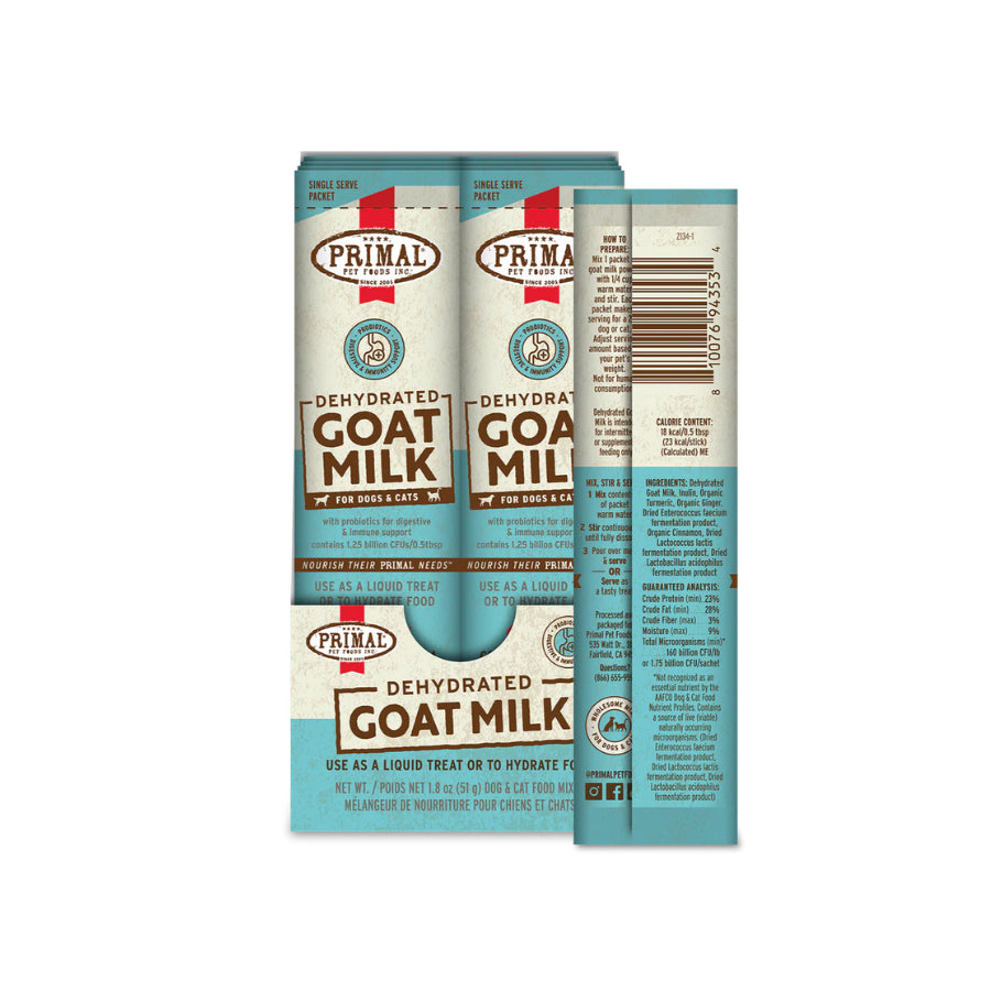 Primal Dehydrated Goat Milk with Probiotics for Dogs & Cats | Digestive Health Supplement