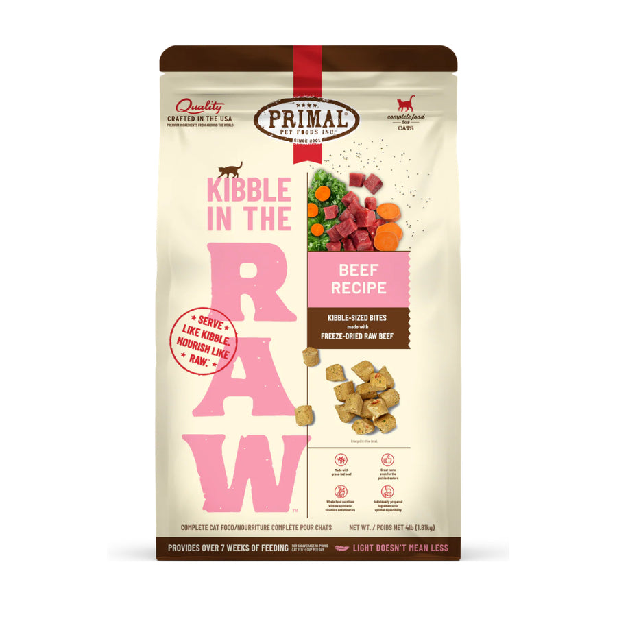 Primal Kibble in the Raw Freeze Dried Cat Food 1.5lbs | Raw Coated Dry Cat Food